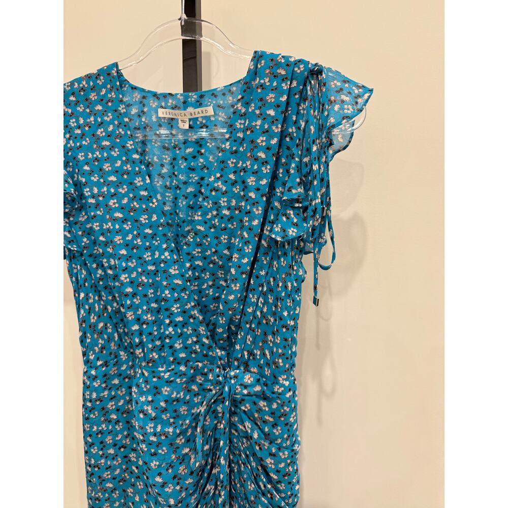 Veronica Beard Samara Floral Print Silk Ruched Maxi Dress  - US 2 - Picture 5 of 8